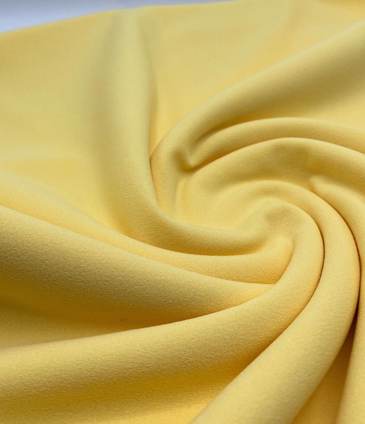 Plain Yellow Lemon Scuba Crepe Stretch Jersey Fabric 4 Way Stretch
