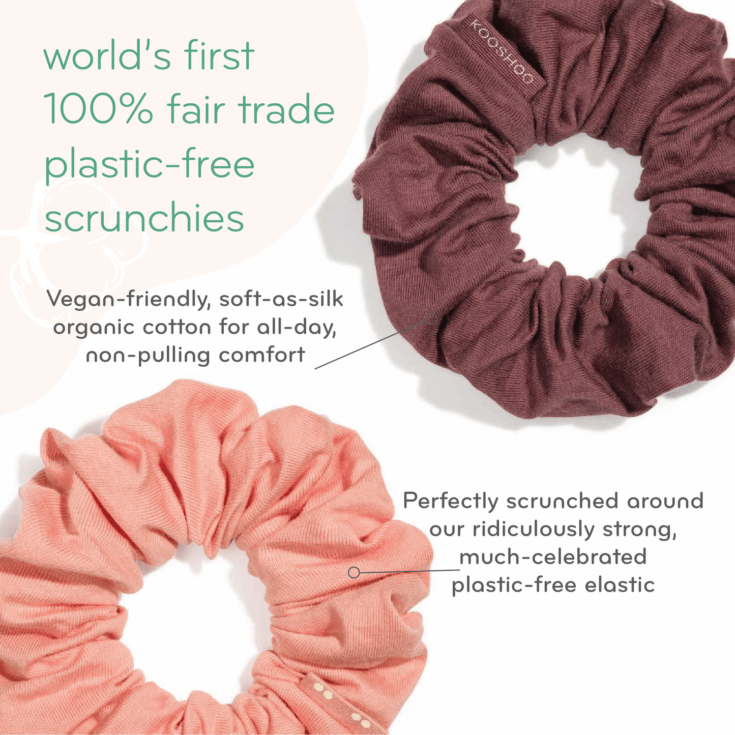 Plastic-Free Scrunchies True Blue – Organic Cotton