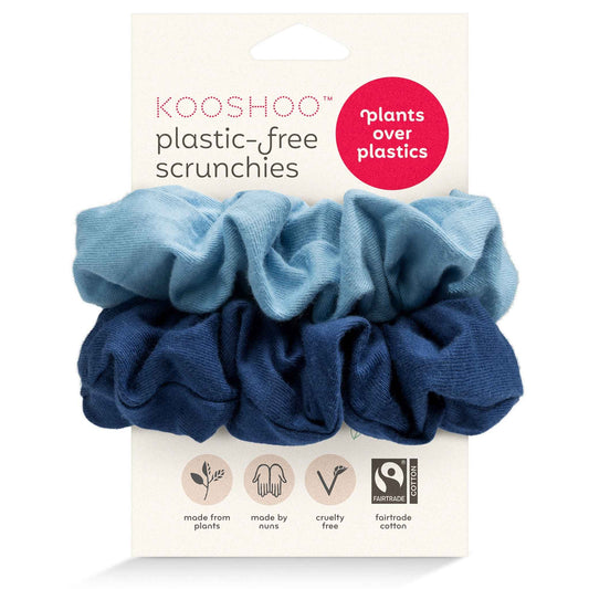 Plastic-Free Scrunchies True Blue – Organic Cotton