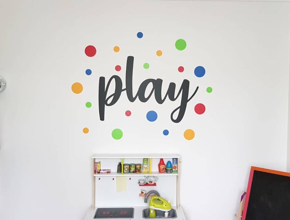 Play Wall Sticker with Colourful Polka Dots for Playroom