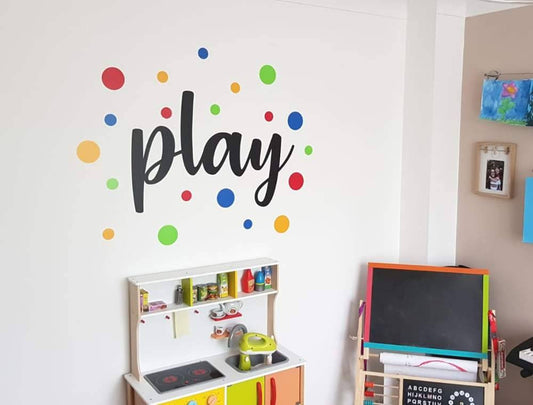 Play Wall Sticker with Colourful Polka Dots for Playroom