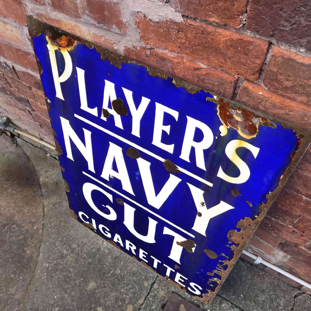 Vintage Players Navy Cut Advertising Metal Wall Sign