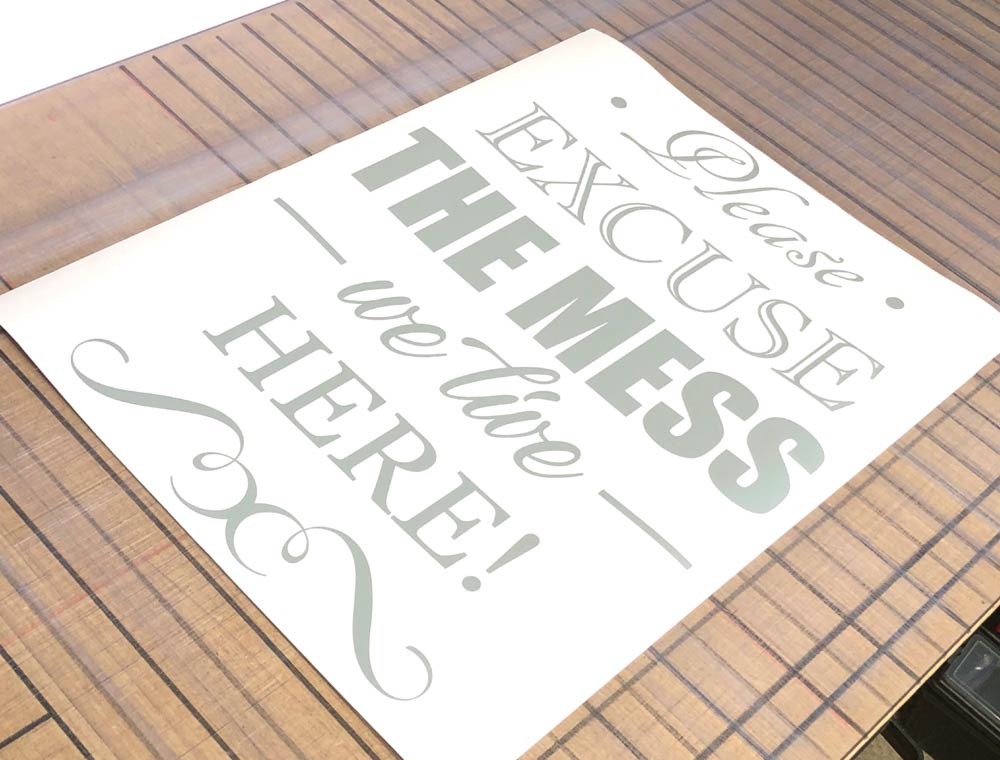 Please Excuse The Mess Wall Sticker – Fun Family Home Wall Quote