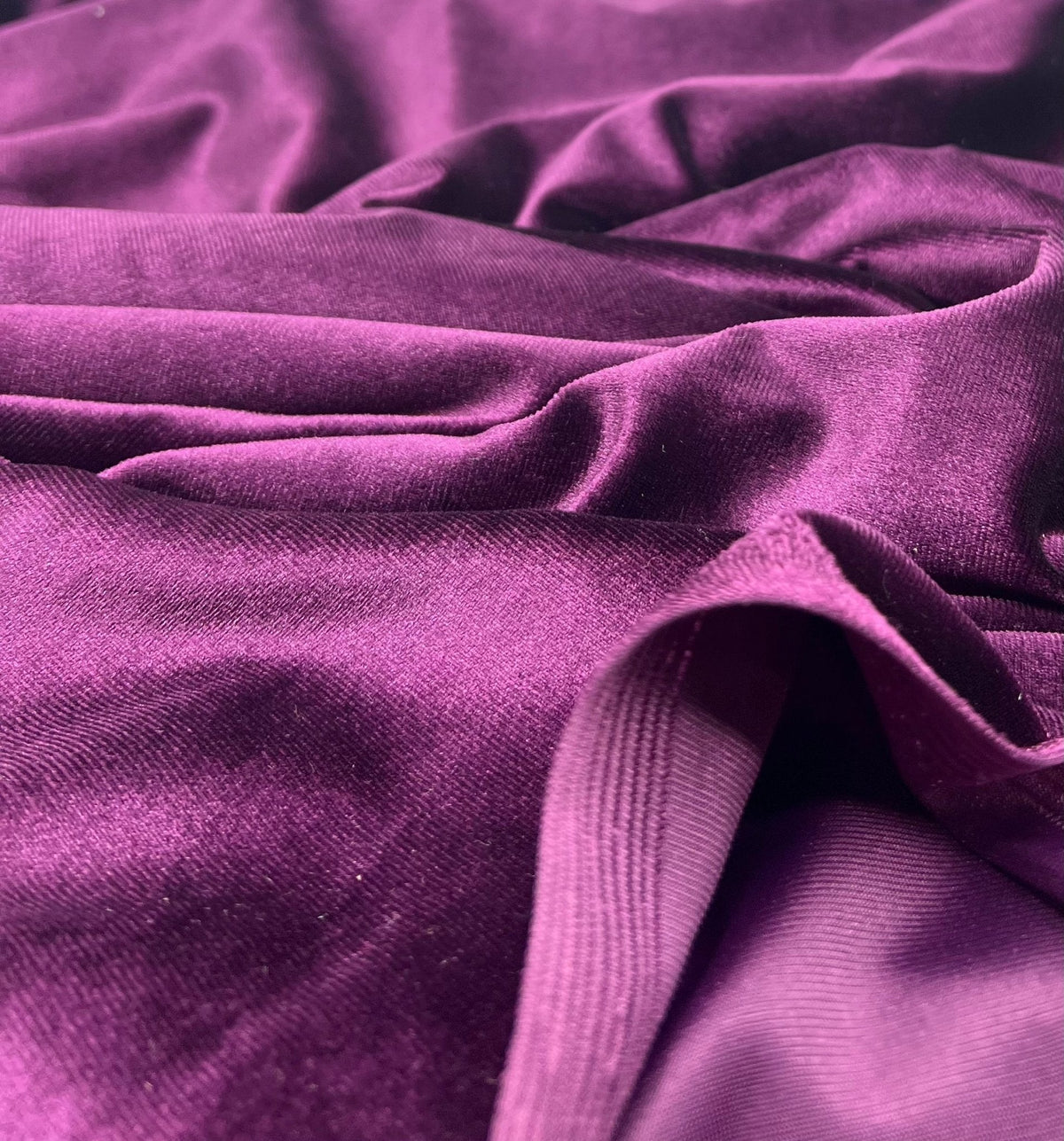 Plum Plain Velour Spandex Stretch Fabric