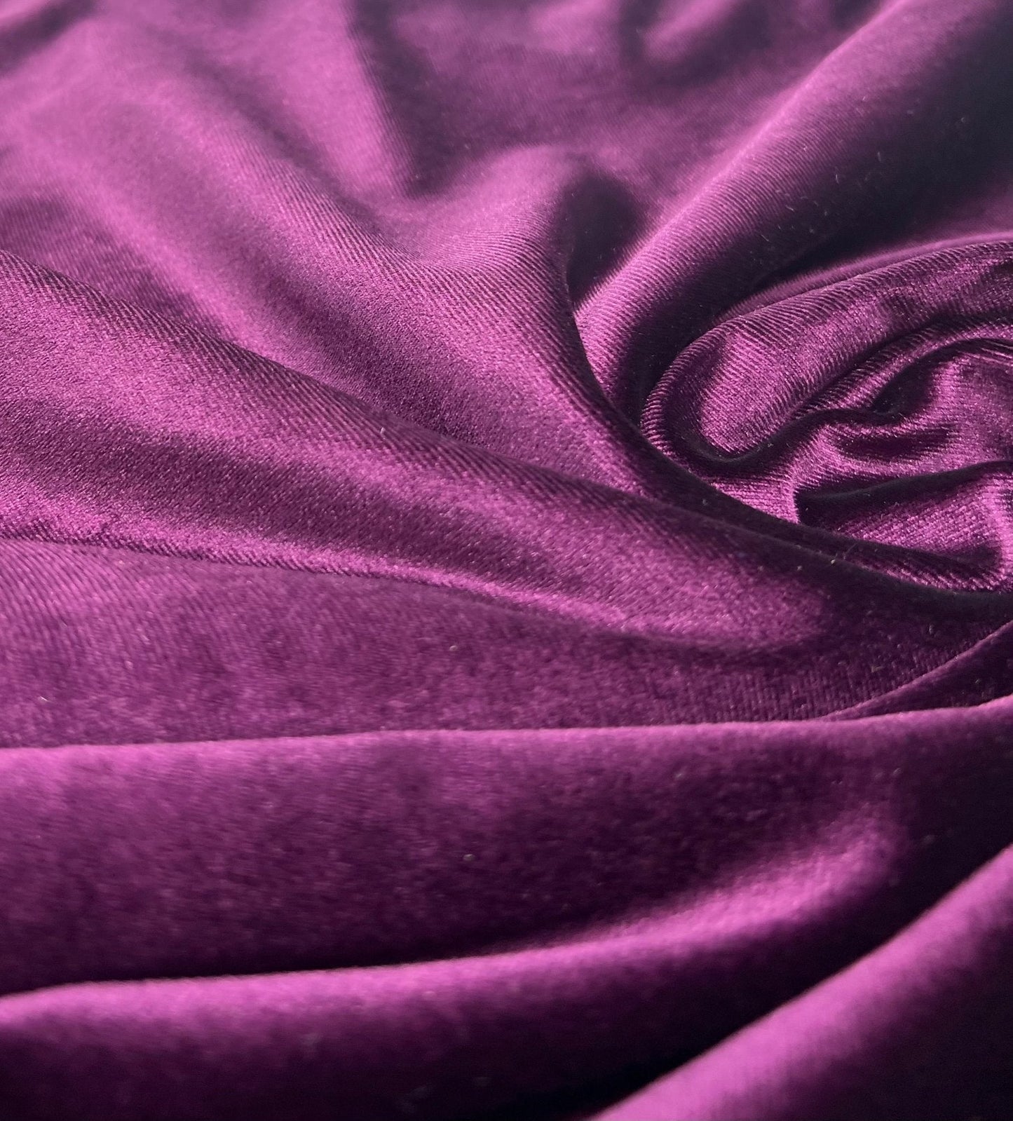 Plum Plain Velour Spandex Stretch Fabric