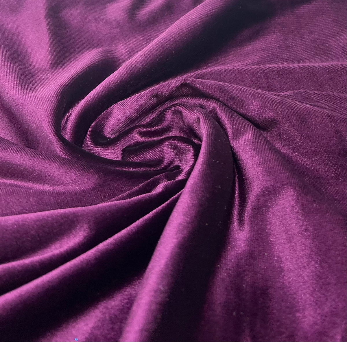 Plum Plain Velour Spandex Stretch Fabric