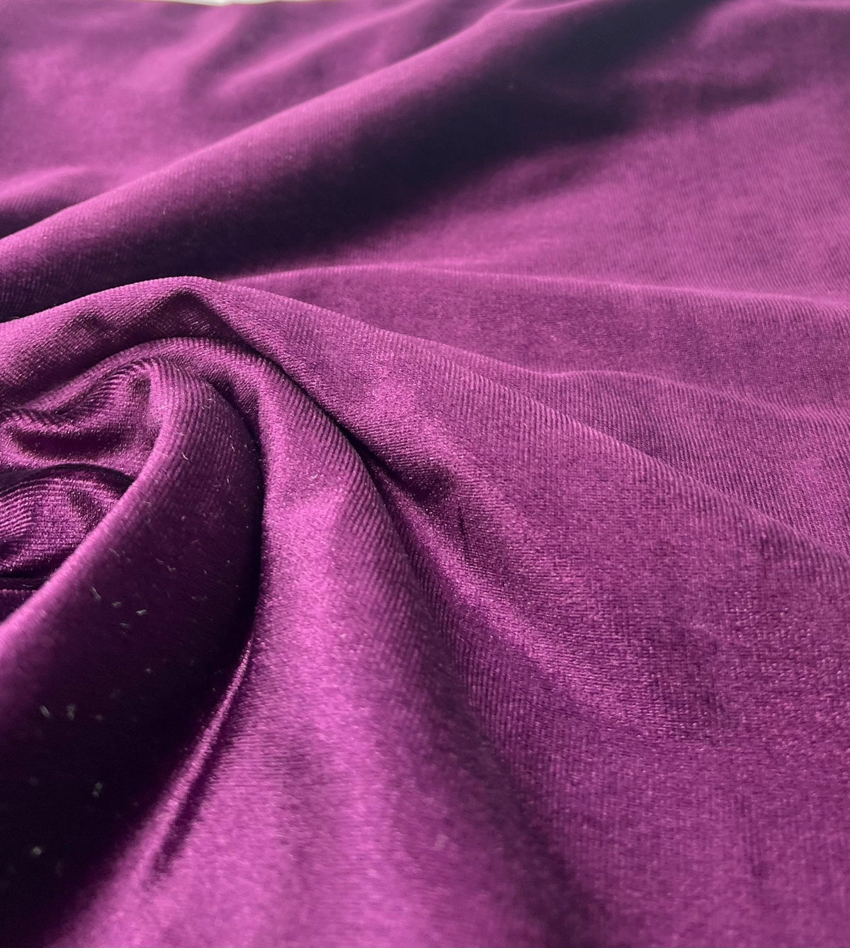 Plum Plain Velour Spandex Stretch Fabric