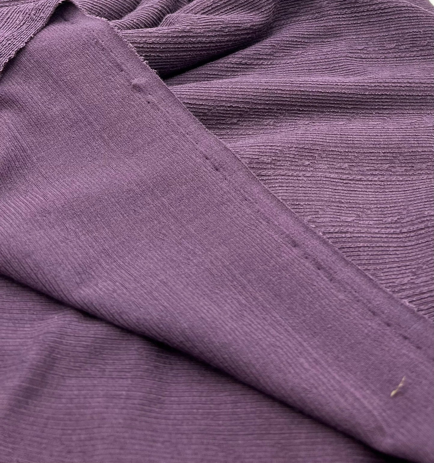 Plum Soft Striped Textured Stretch Fabric