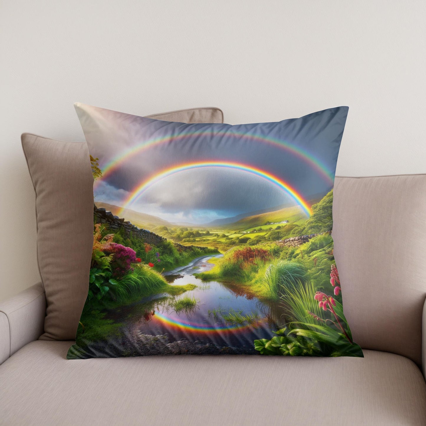 Double Rainbow Wonder Cotton Cushion
