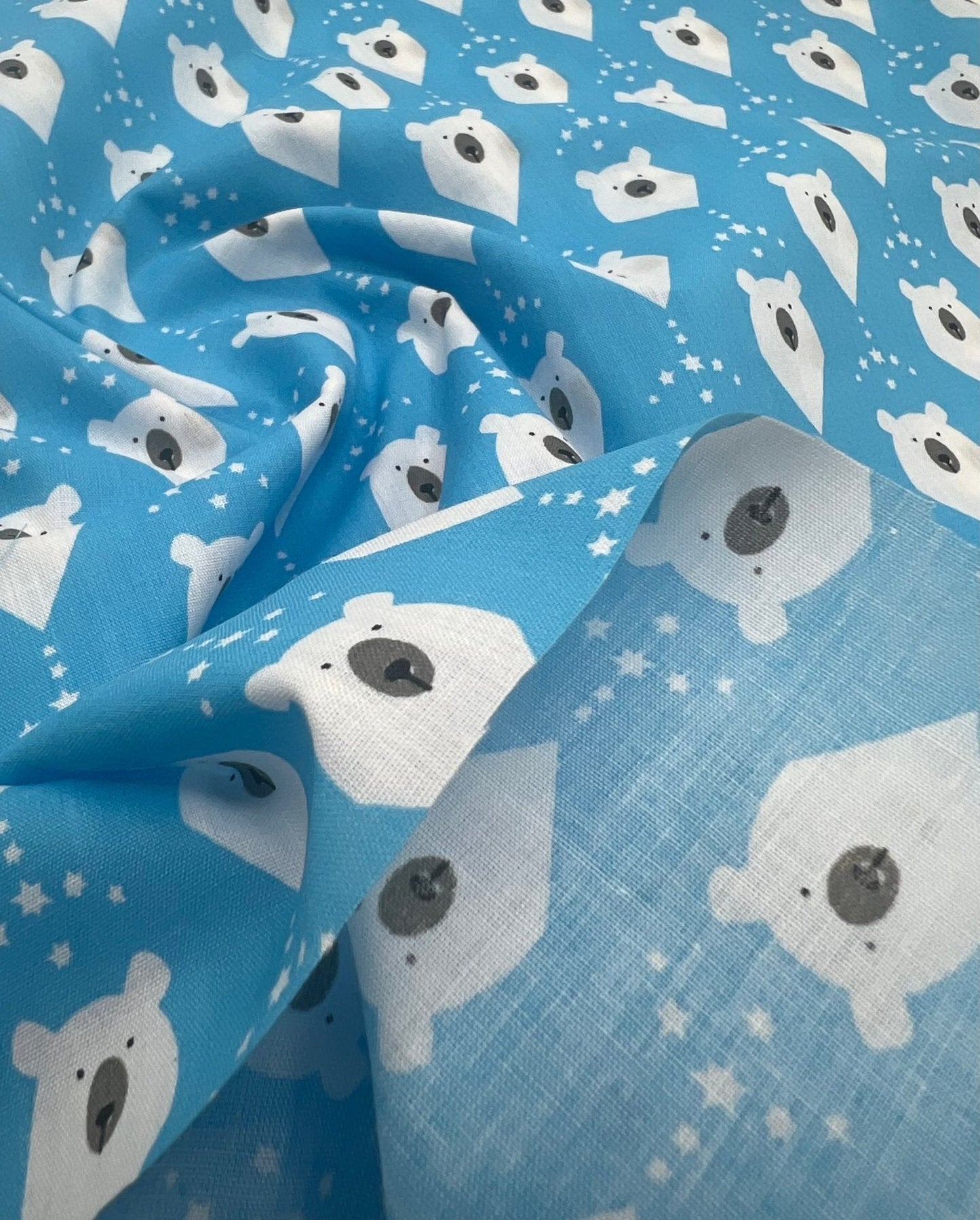 Polar Bear Printed Polycotton 90 GSM 80/20 44 Inch Non Stretch