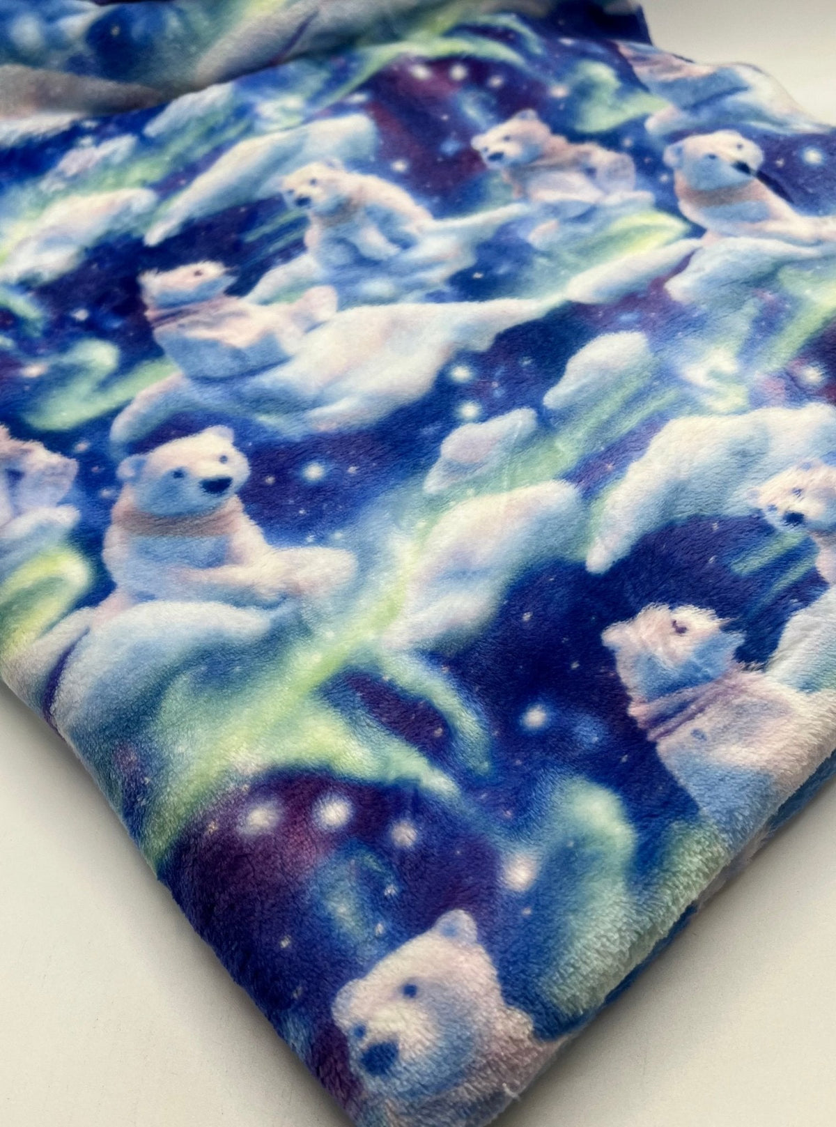 Polar Bears Cuddle Fleece Fabric Blanket Loungewear
