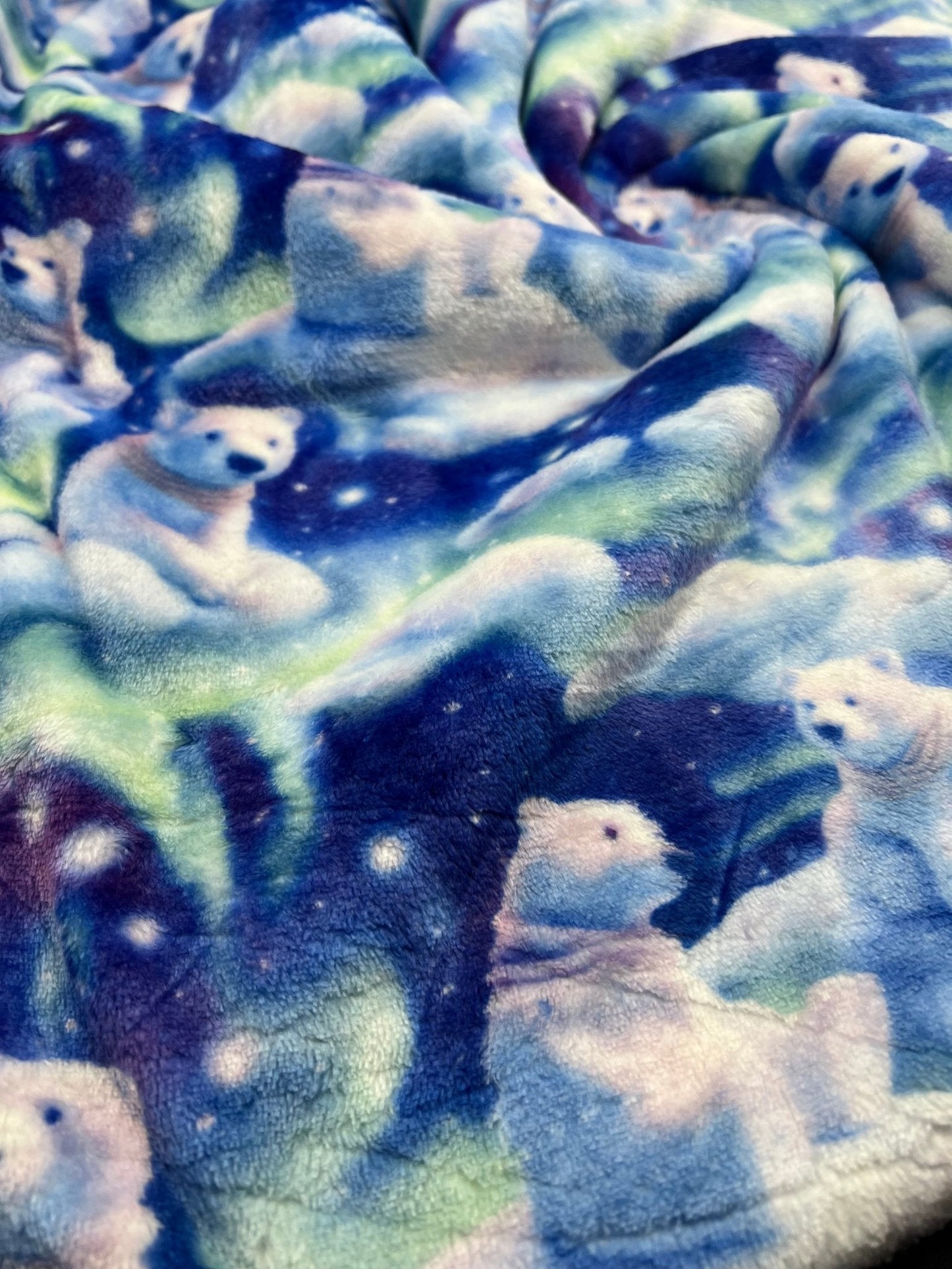 Polar Bears Cuddle Fleece Fabric Blanket Loungewear