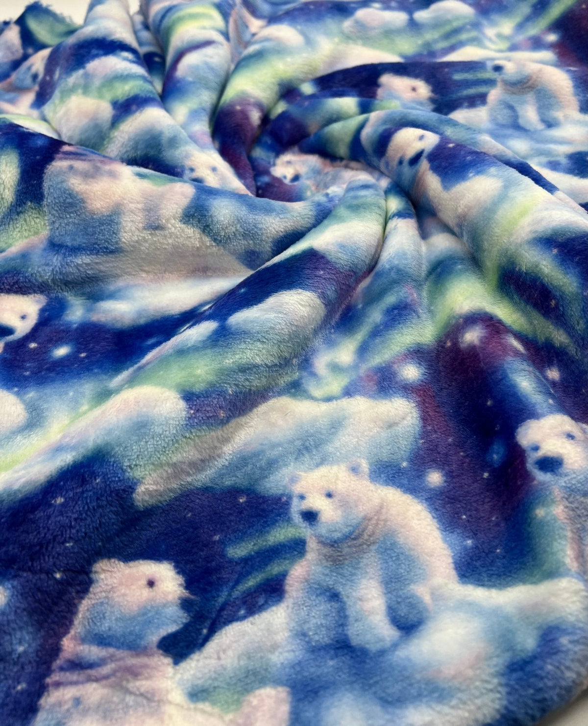 Polar Bears Cuddle Fleece Fabric Blanket Loungewear