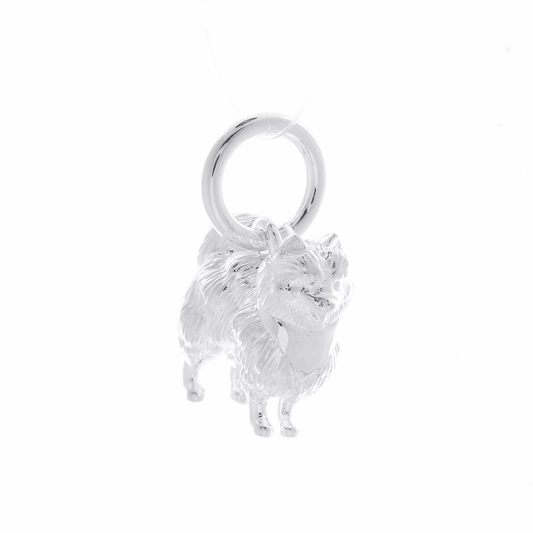 Pomeranian Silver Dog Charm