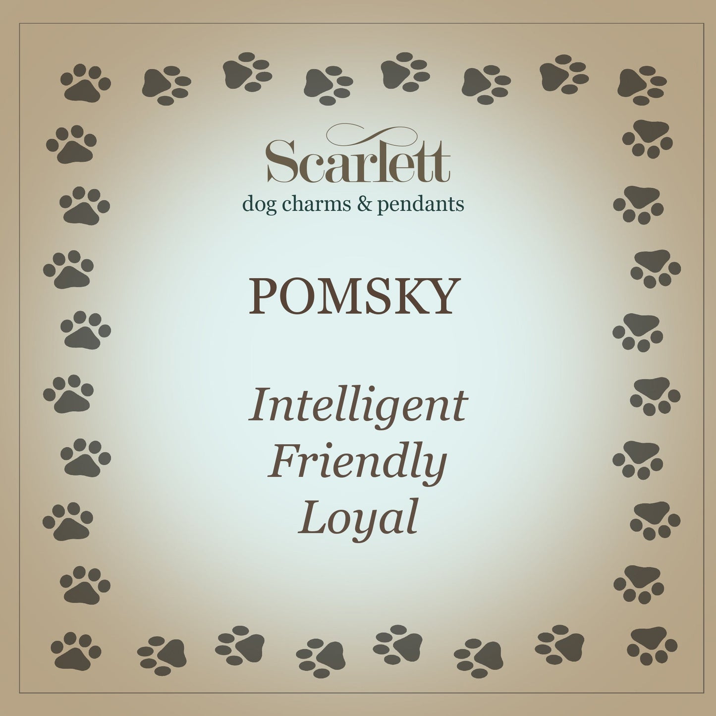 Pomsky Silver Dog Charm Bracelet