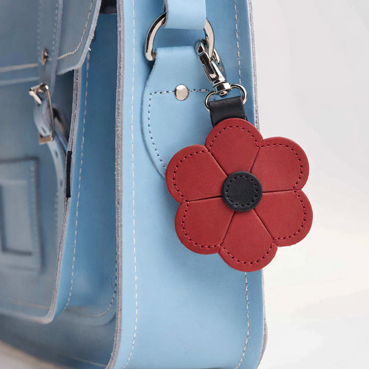 Flower bag charm - Poppy - Red