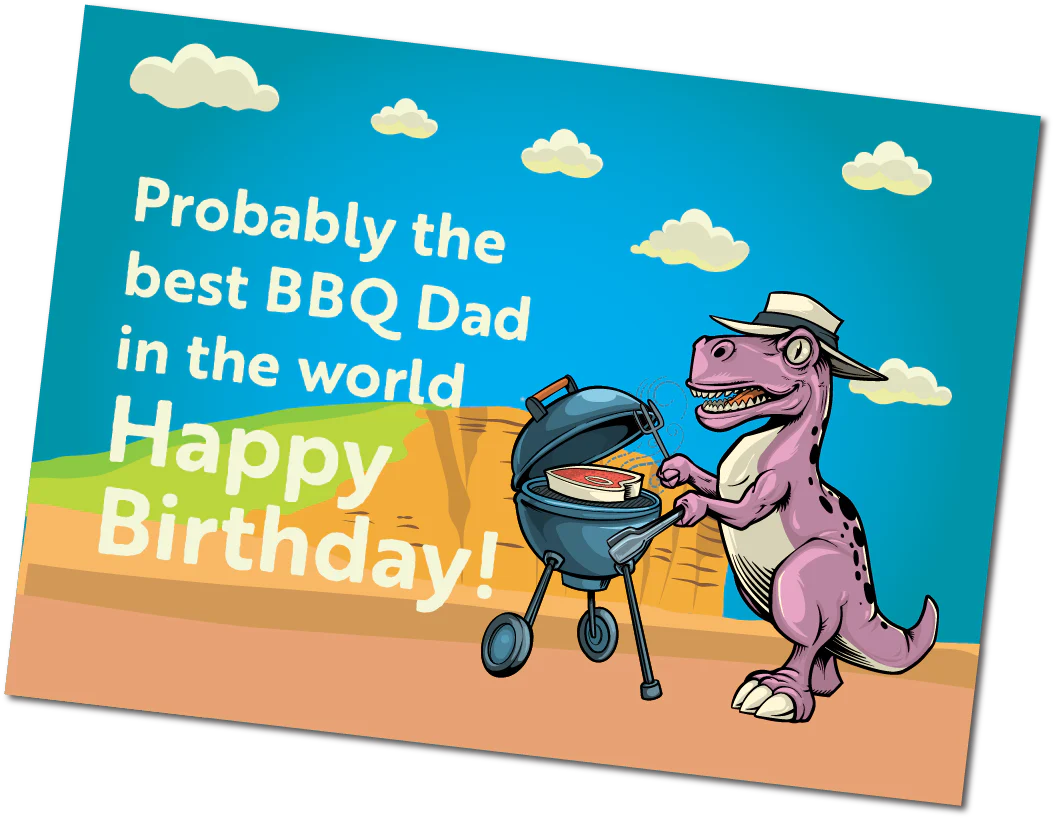 New! Jurassic BBQ Tube 'o' Rubs - 5 Grrreat BBQ Rubs - Free Greetings Card