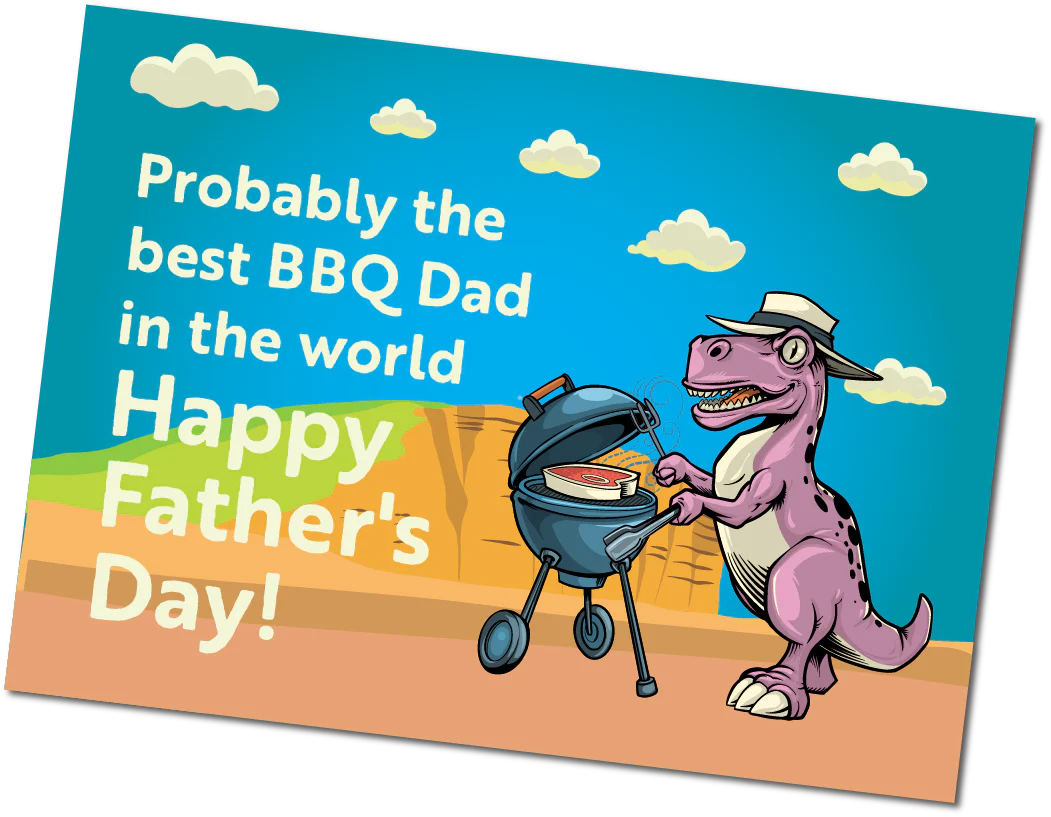 New! Jurassic BBQ Tube 'o' Rubs - 5 Grrreat BBQ Rubs - Free Greetings Card