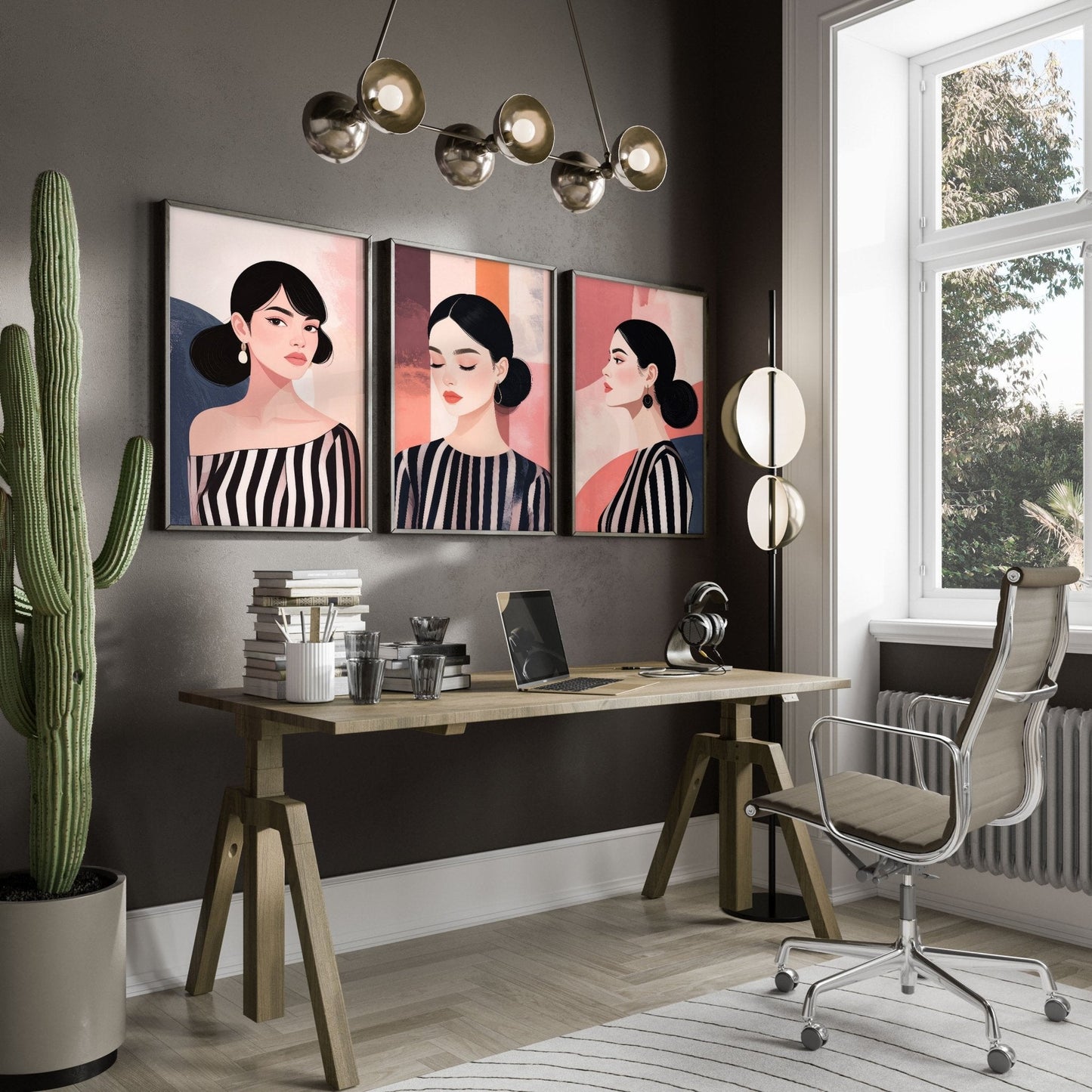 Poster Frame Large | Set of 3 Boho Women Wall art Prints