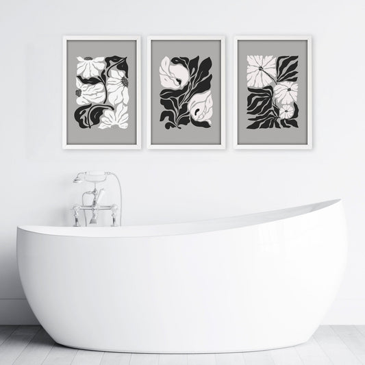 Posters For Bathrooms | Set of 3 Botanical Wall art Prints
