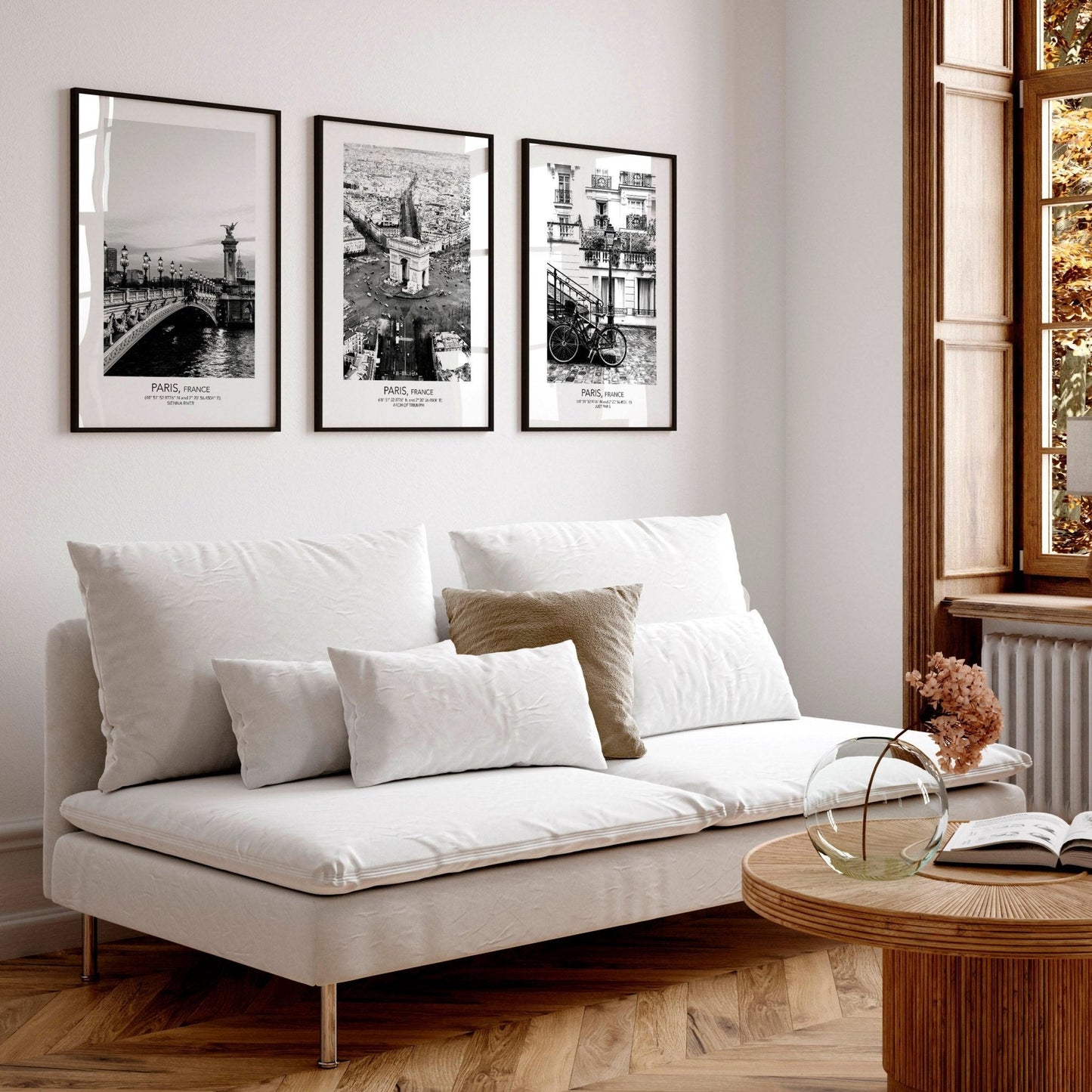 Posters for living room | set of 3 Paris wall art prints