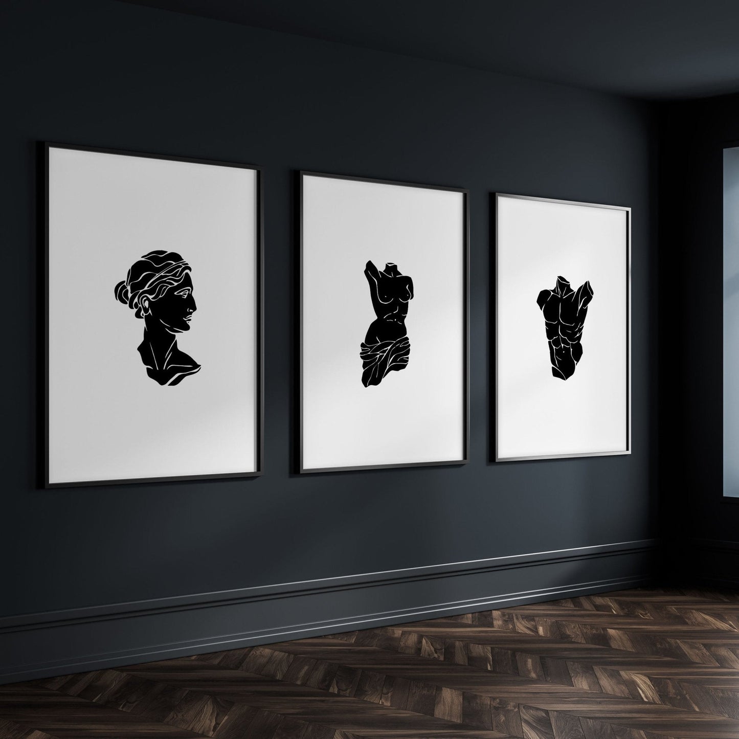 Posters With Frames | Set of 3 Sculpture Wall art Prints