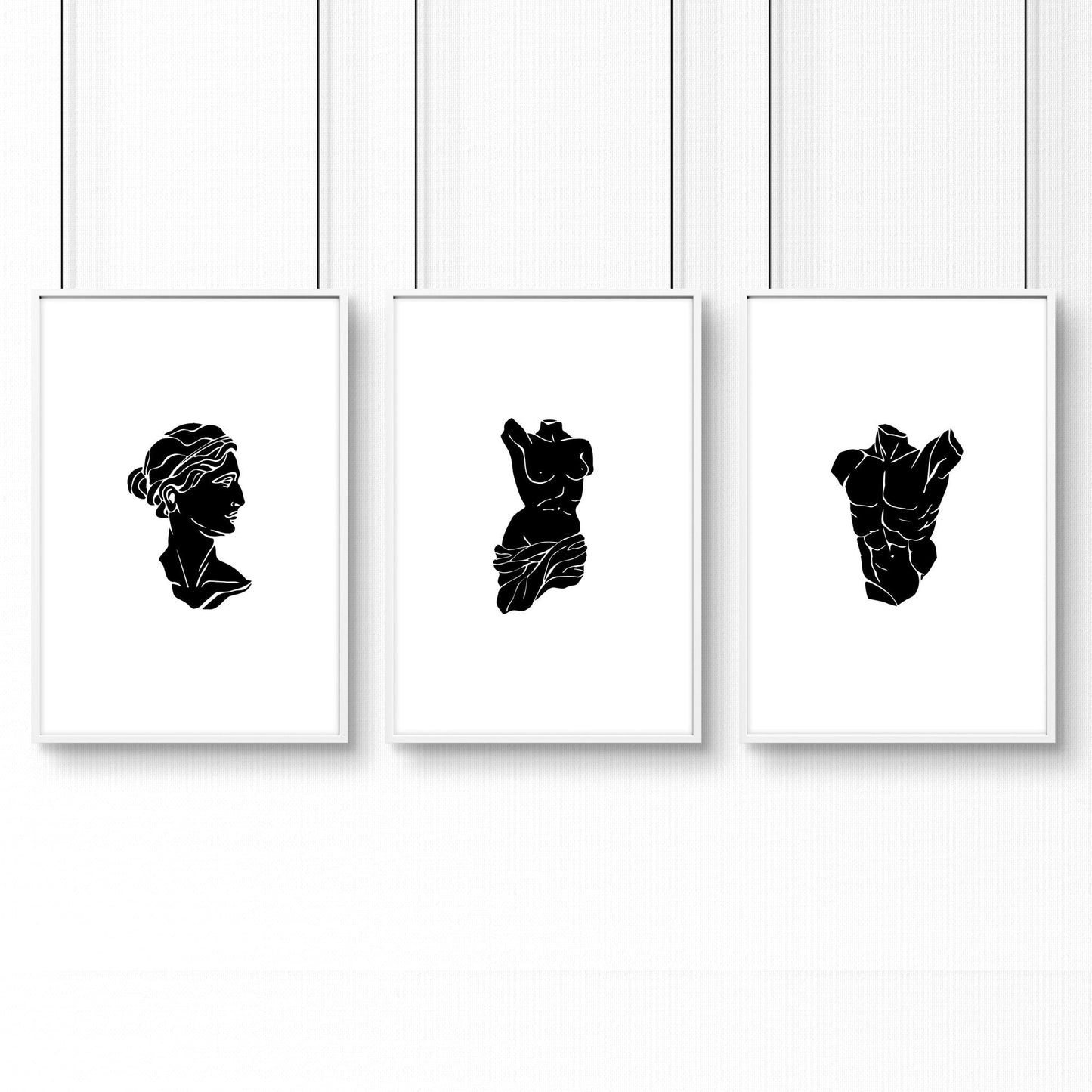 Posters With Frames | Set of 3 Sculpture Wall art Prints