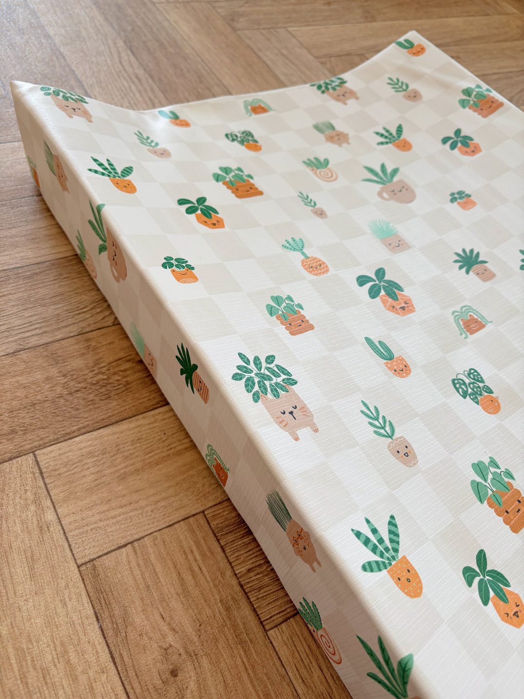 Anti-Roll Wedge Baby Changing Mat - Pot Plants