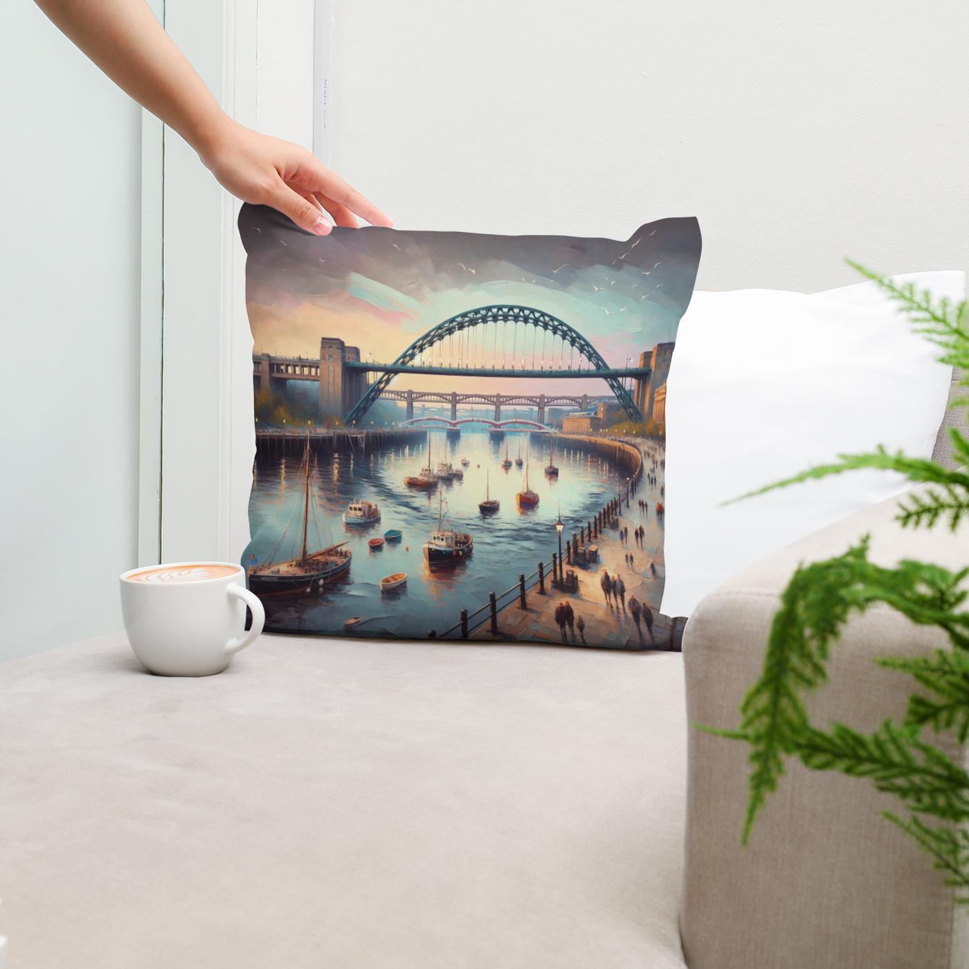 Newcastle Quayside Serenity Cotton Cushion