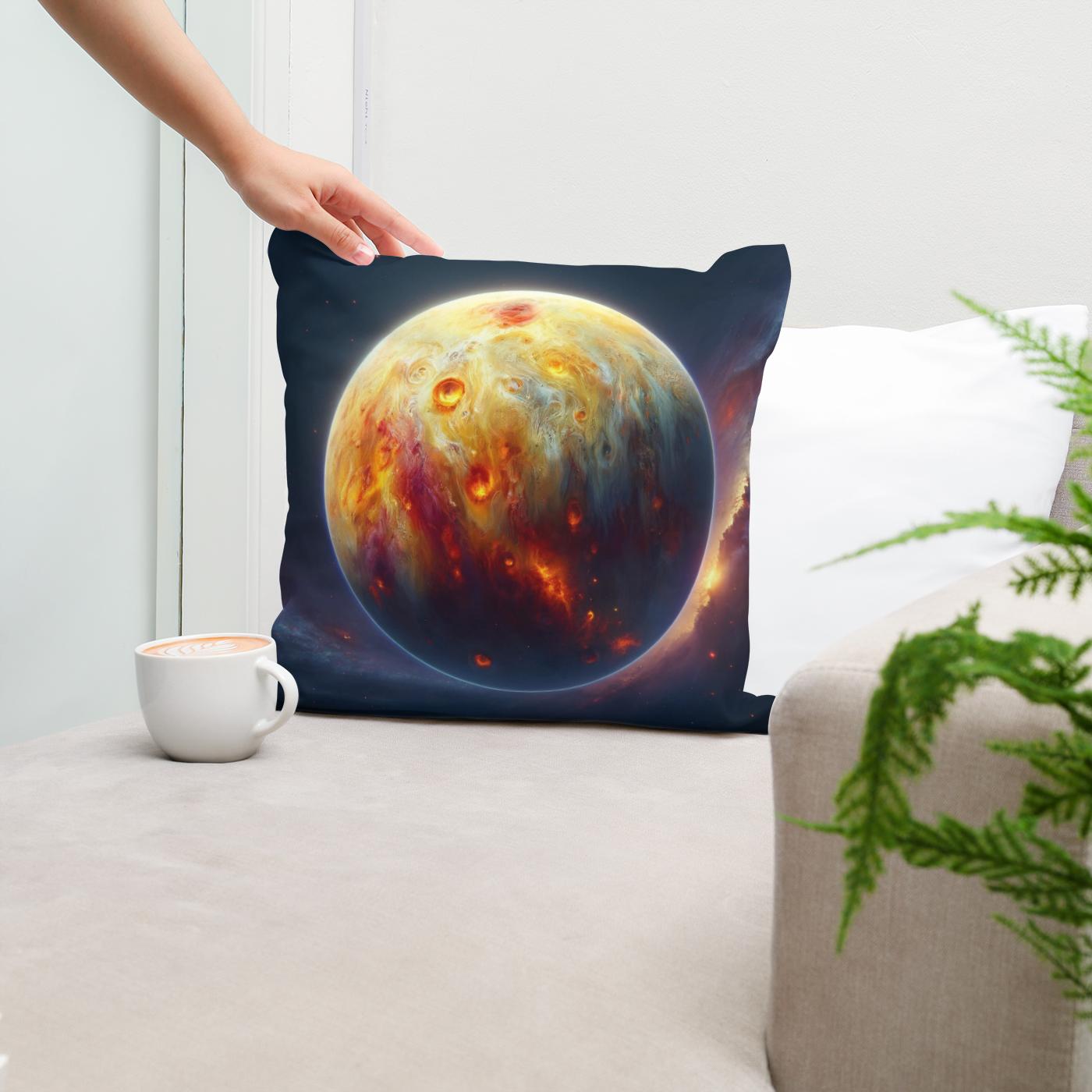 Io's Volcanic Splendor Cotton Cushion