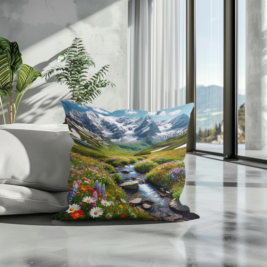 Alpine Bloom Cotton Cushion