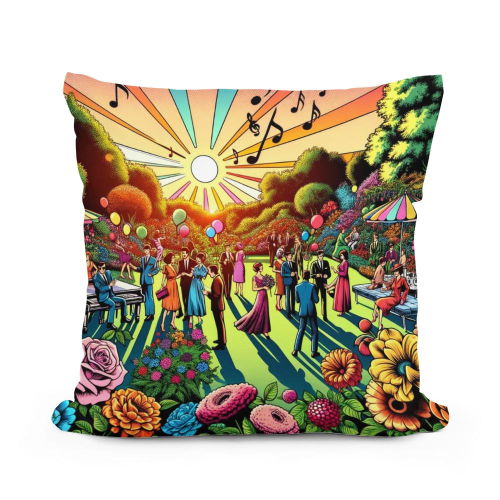 Pop Art Garden Soirée Cotton Cushion