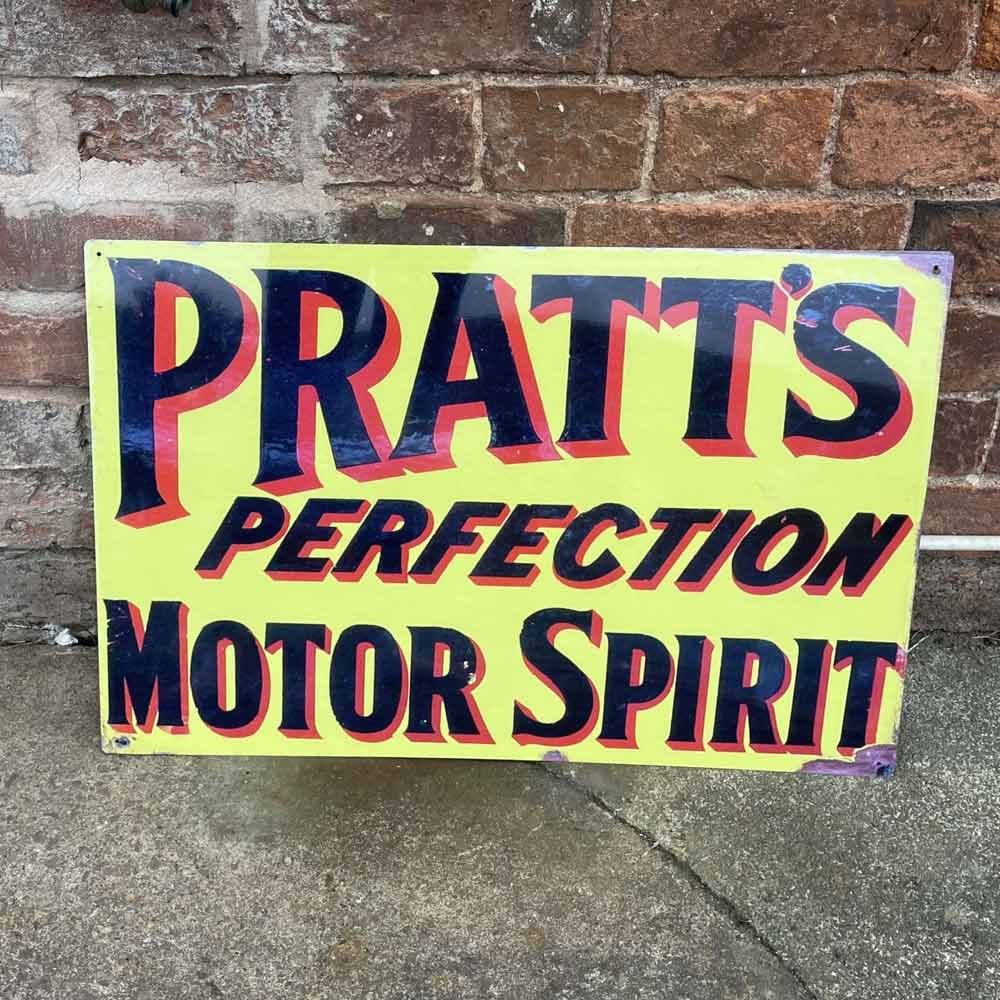 Pratts Perfection Motor Spirit Metal Advertising Sign