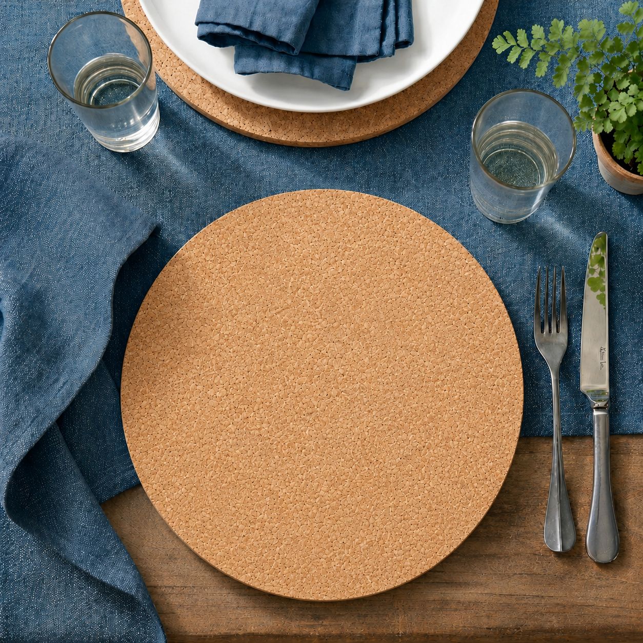 Premium Cork Placemats | Natural | Round