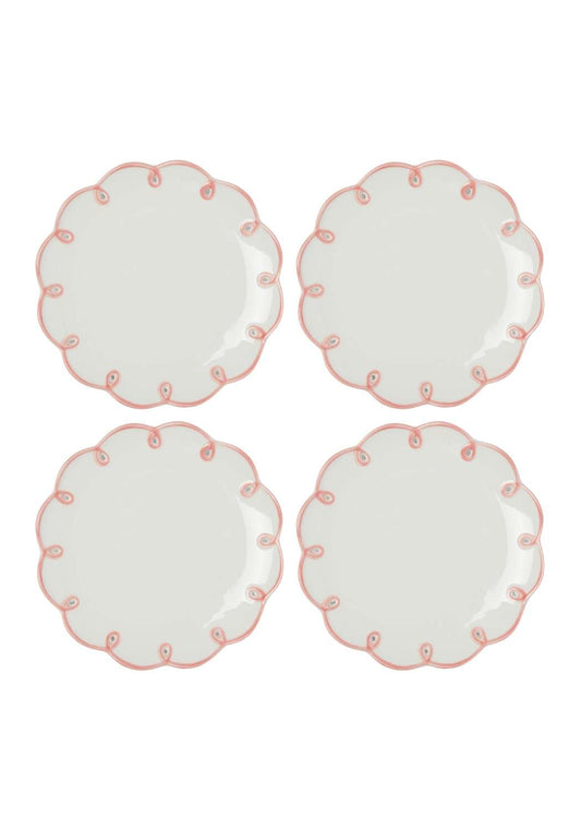 Pretty in Pink Scalloped Side Plates - Set of 4