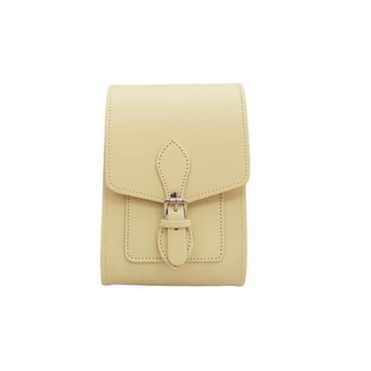 Handmade Leather Festival Phone Bag - Primrose Yellow