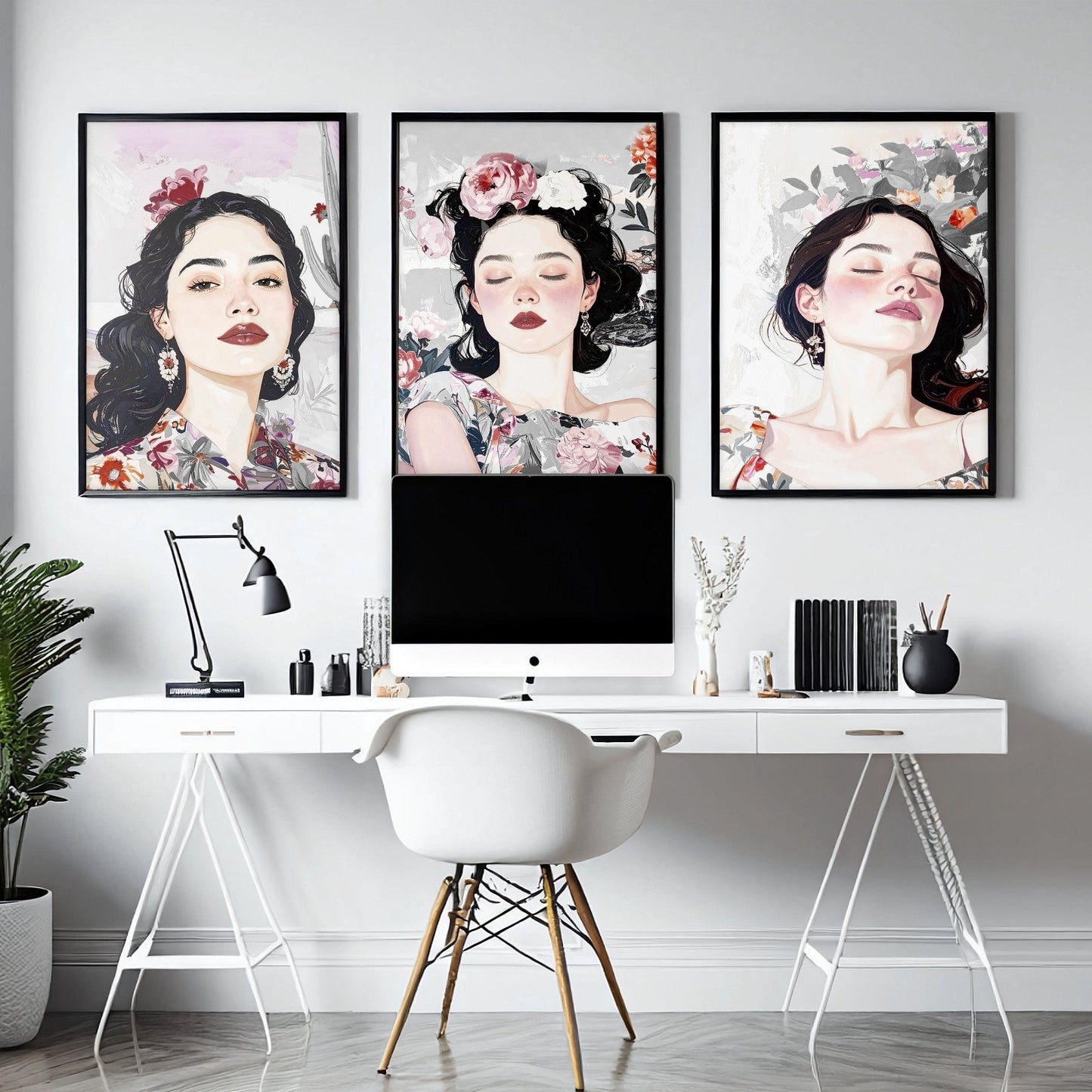 Print Sets Of 3 | Set of 3 Boho Women Wall art Prints