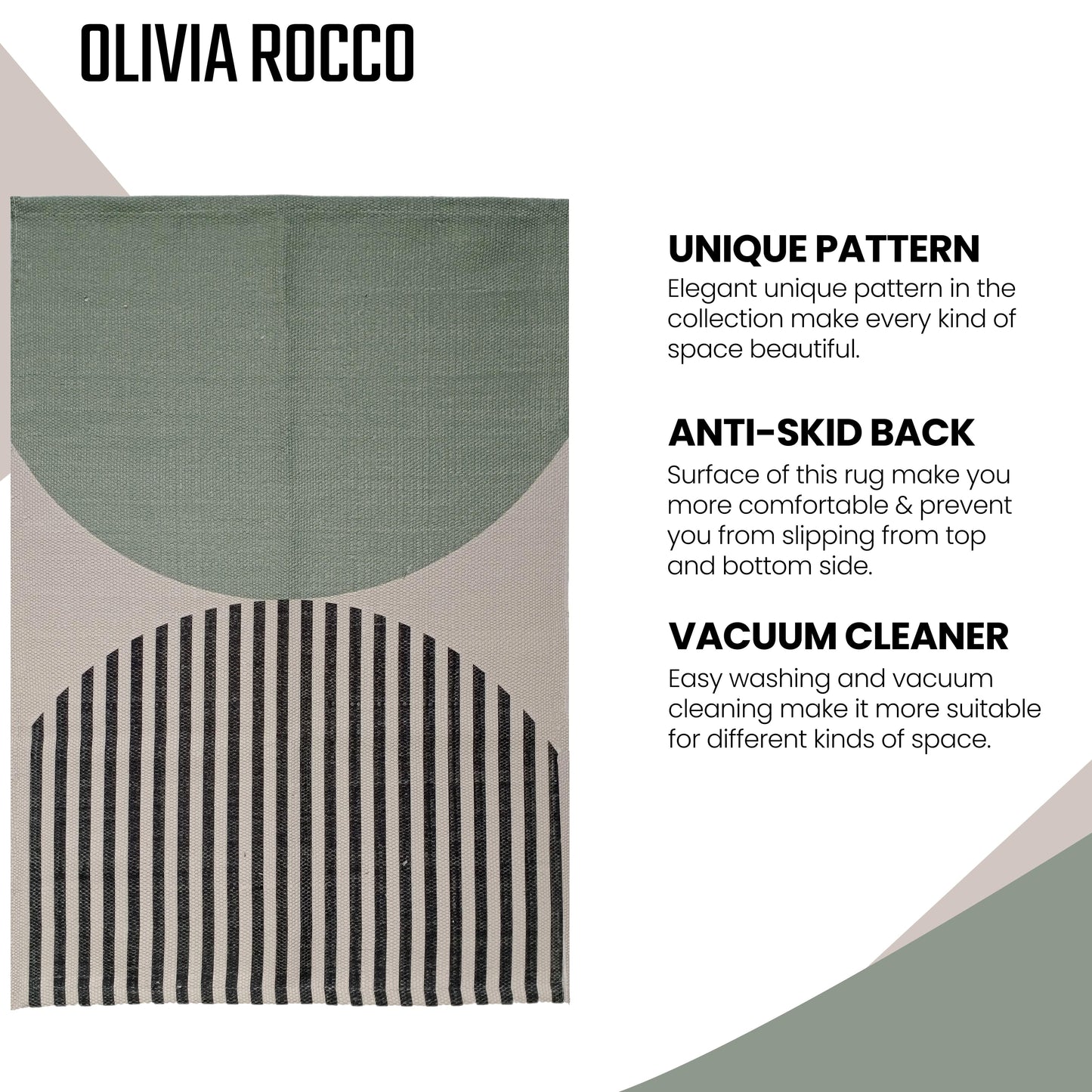 Printed Rug Amphi Design Modern Non-Slip Soft Durable Floor Rug for Living Room Bedroom Office by OLIVIA ROCCO