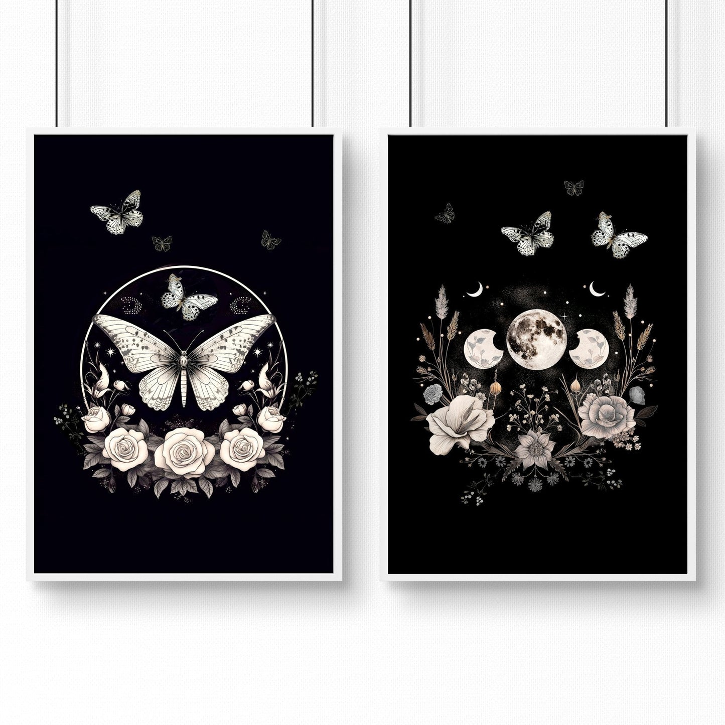 Prints Bedroom | Set of 2 Dark Academy Wall art Prints