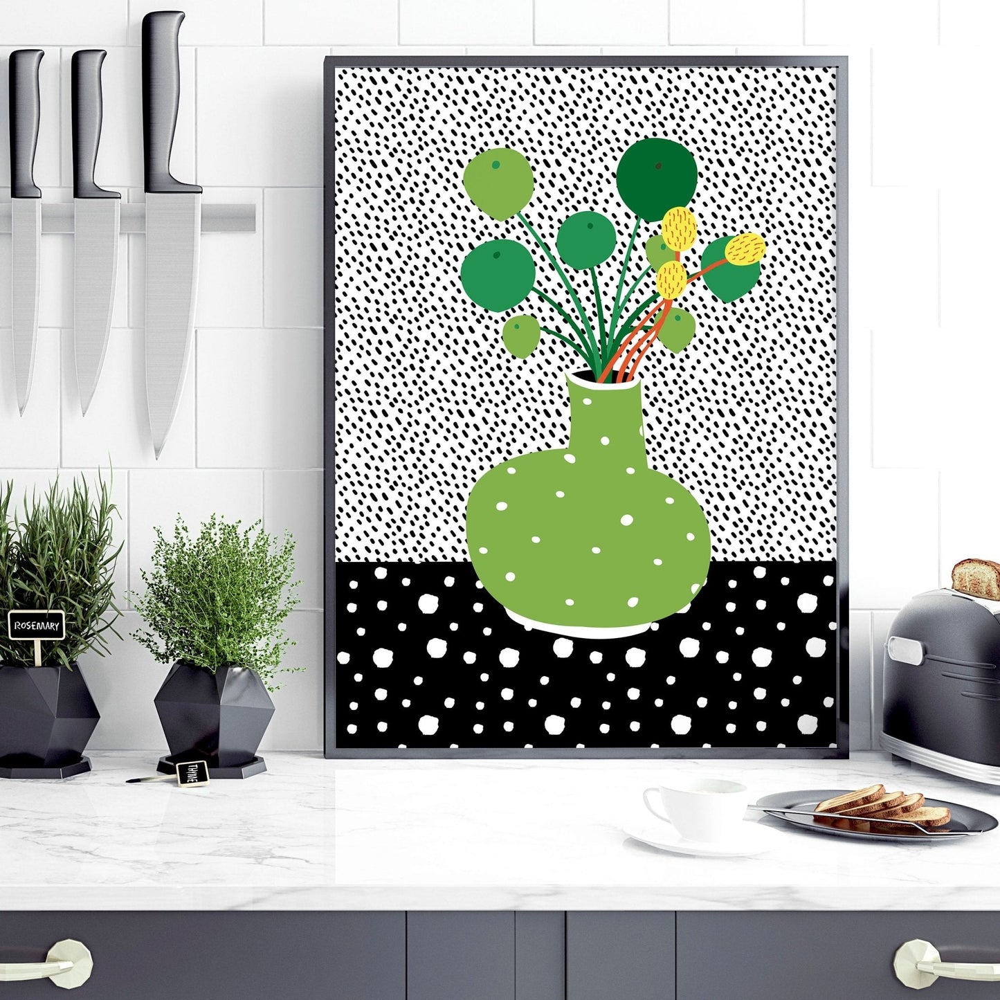 Art in the kitchen | set of 2 wall art poster prints