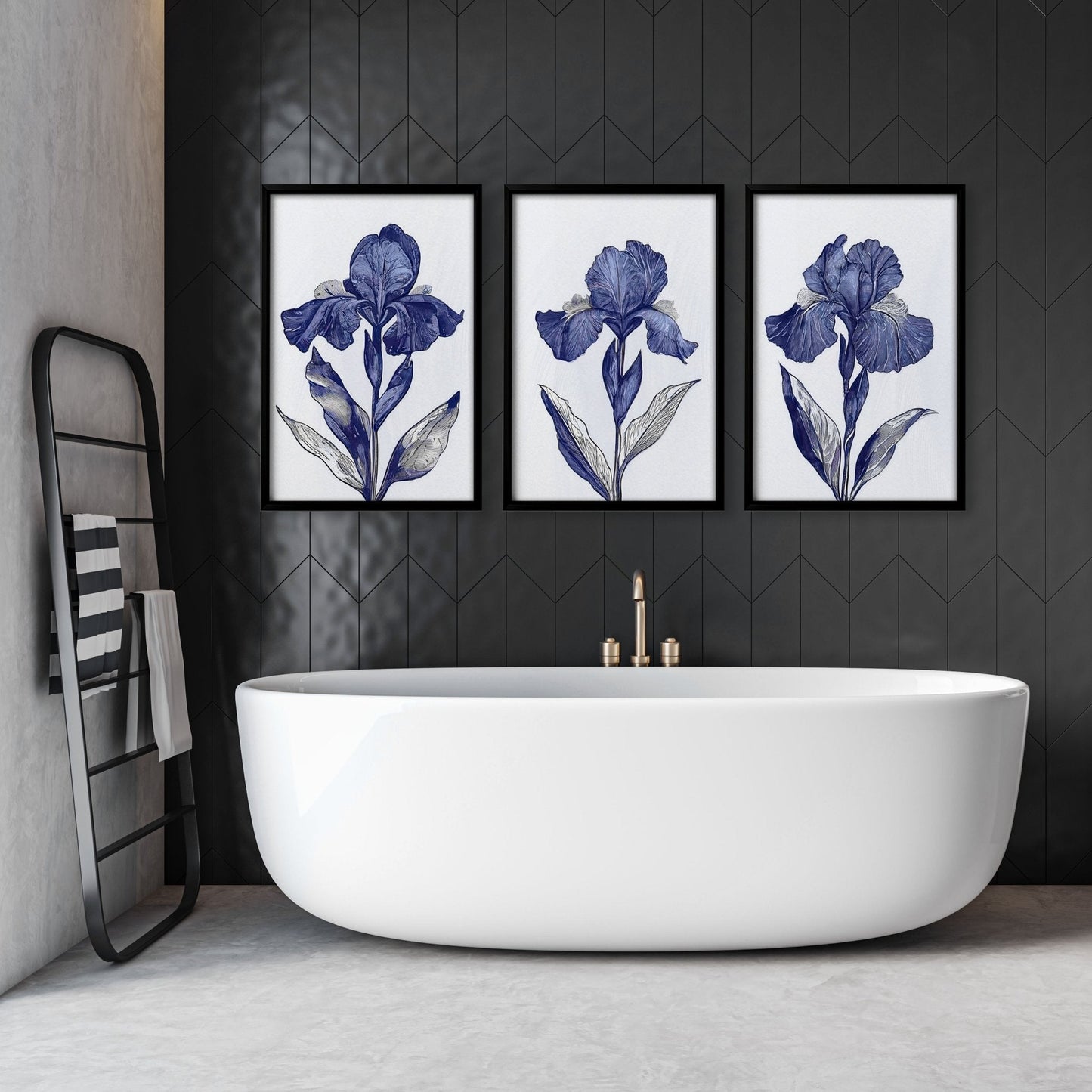 Prints For Bathroom | Set of 3 Botanical Wall art Prints