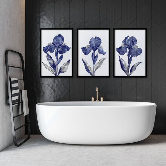 Prints For Bathroom | Set of 3 Botanical Wall art Prints
