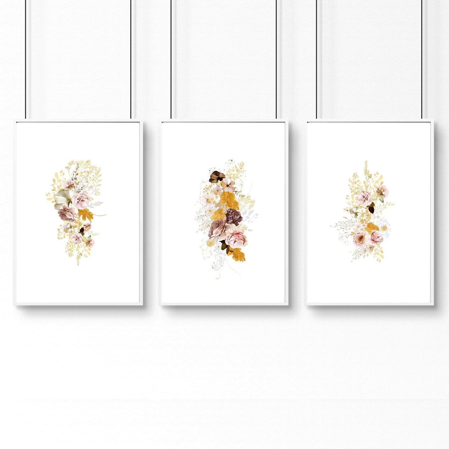 Prints for bathroom wall  | set of 3 Shabby Chic wall art