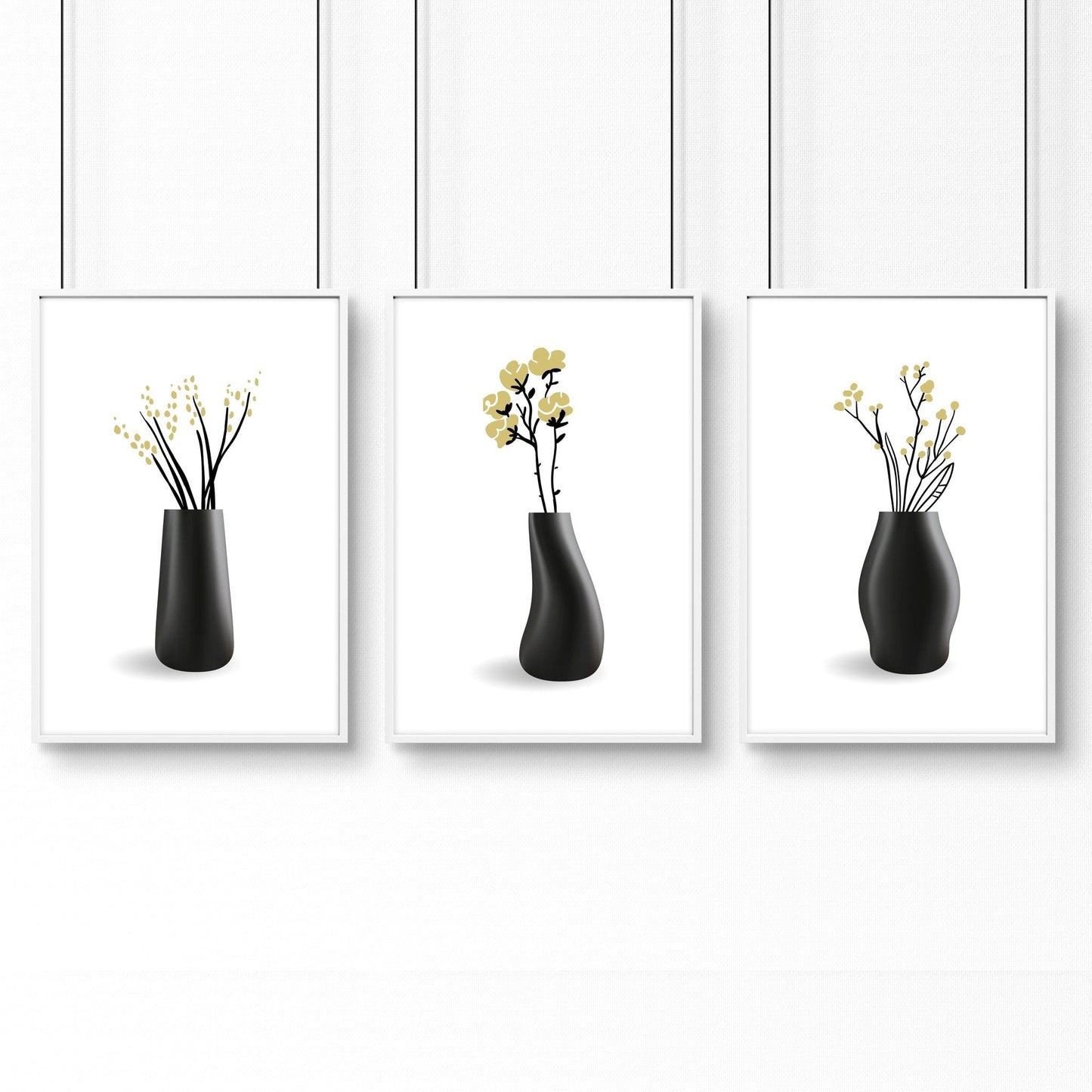Prints For Bathroom Walls | Set of 3 Botanical Wall art Prints
