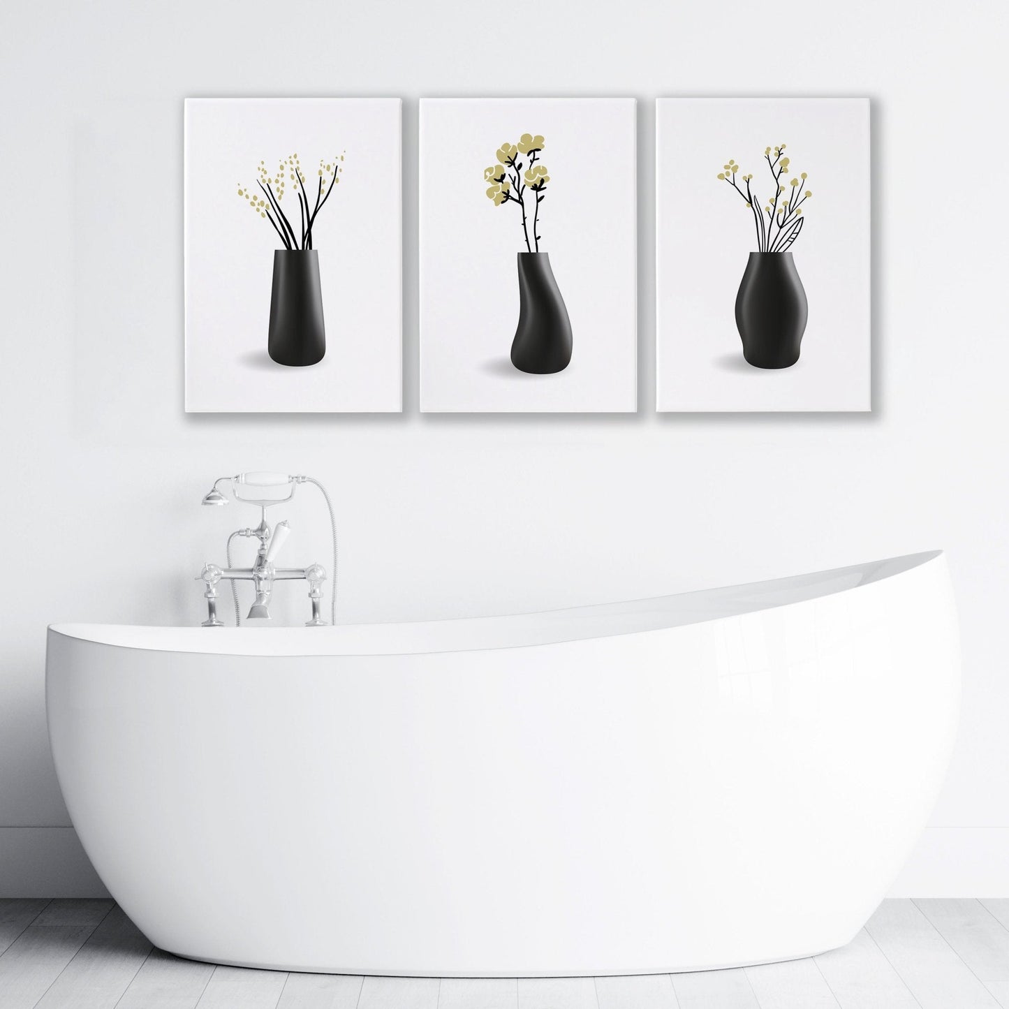 Prints For Bathroom Walls | Set of 3 Botanical Wall art Prints