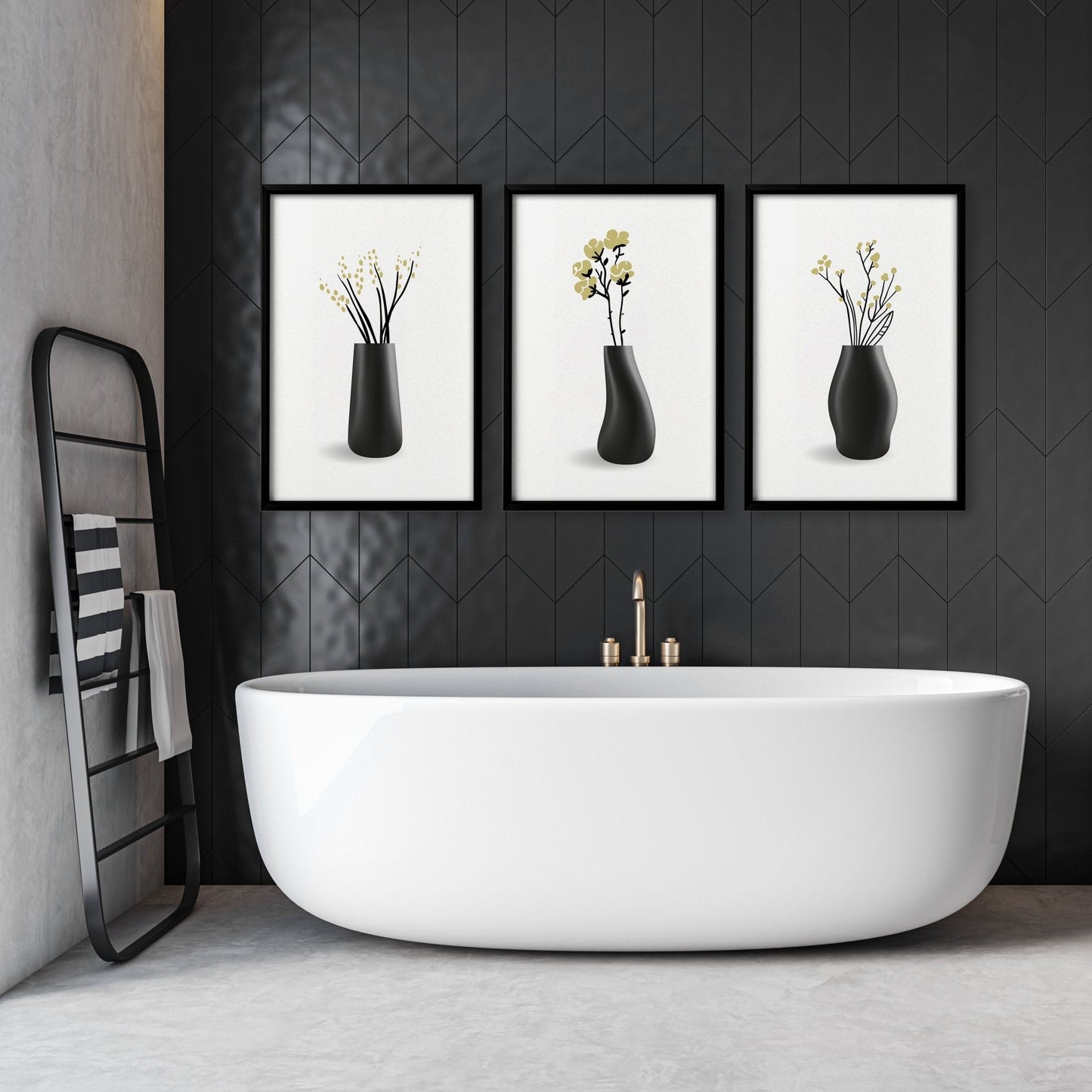 Prints For Bathroom Walls | Set of 3 Botanical Wall art Prints