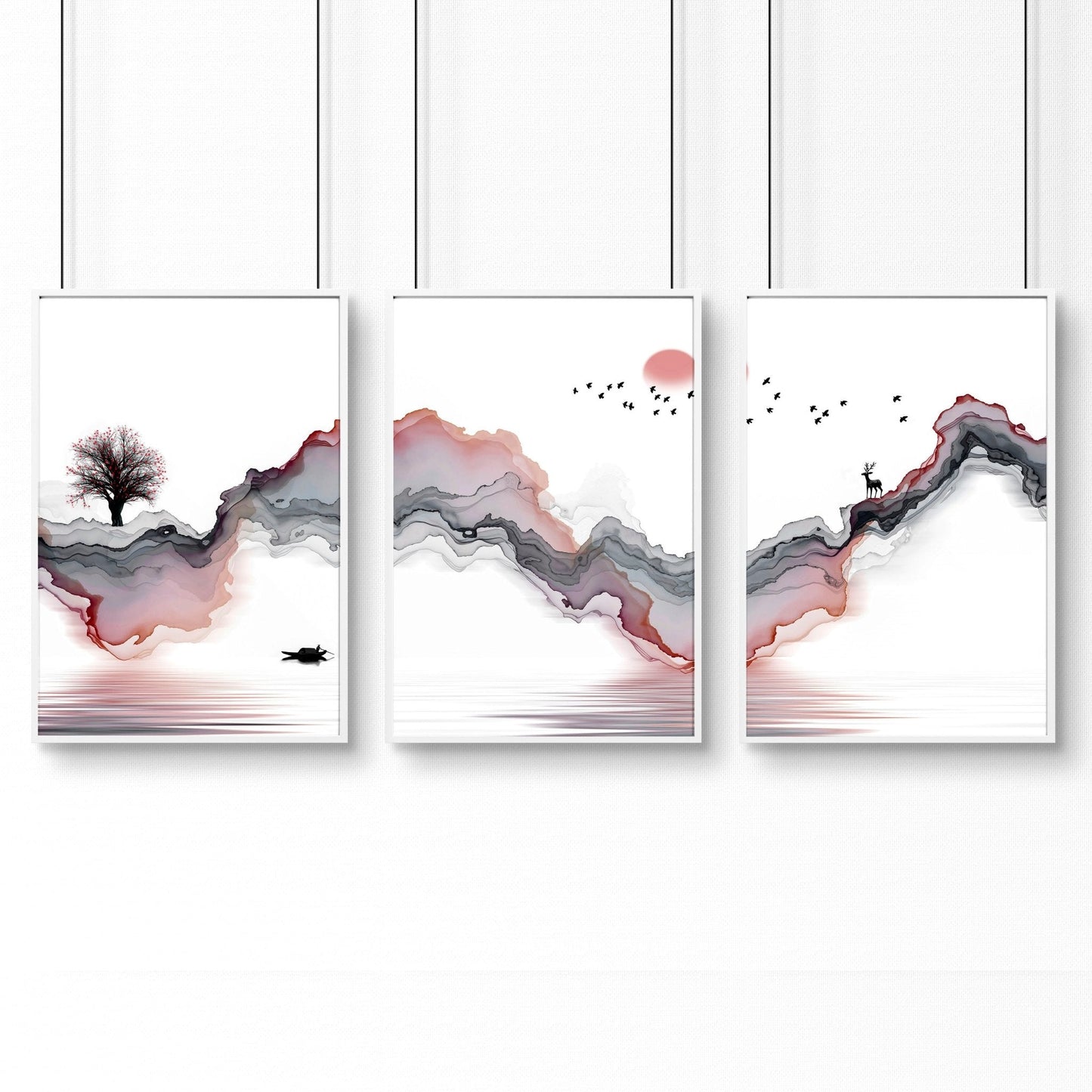 Prints for offices | set of 3 framed wall art