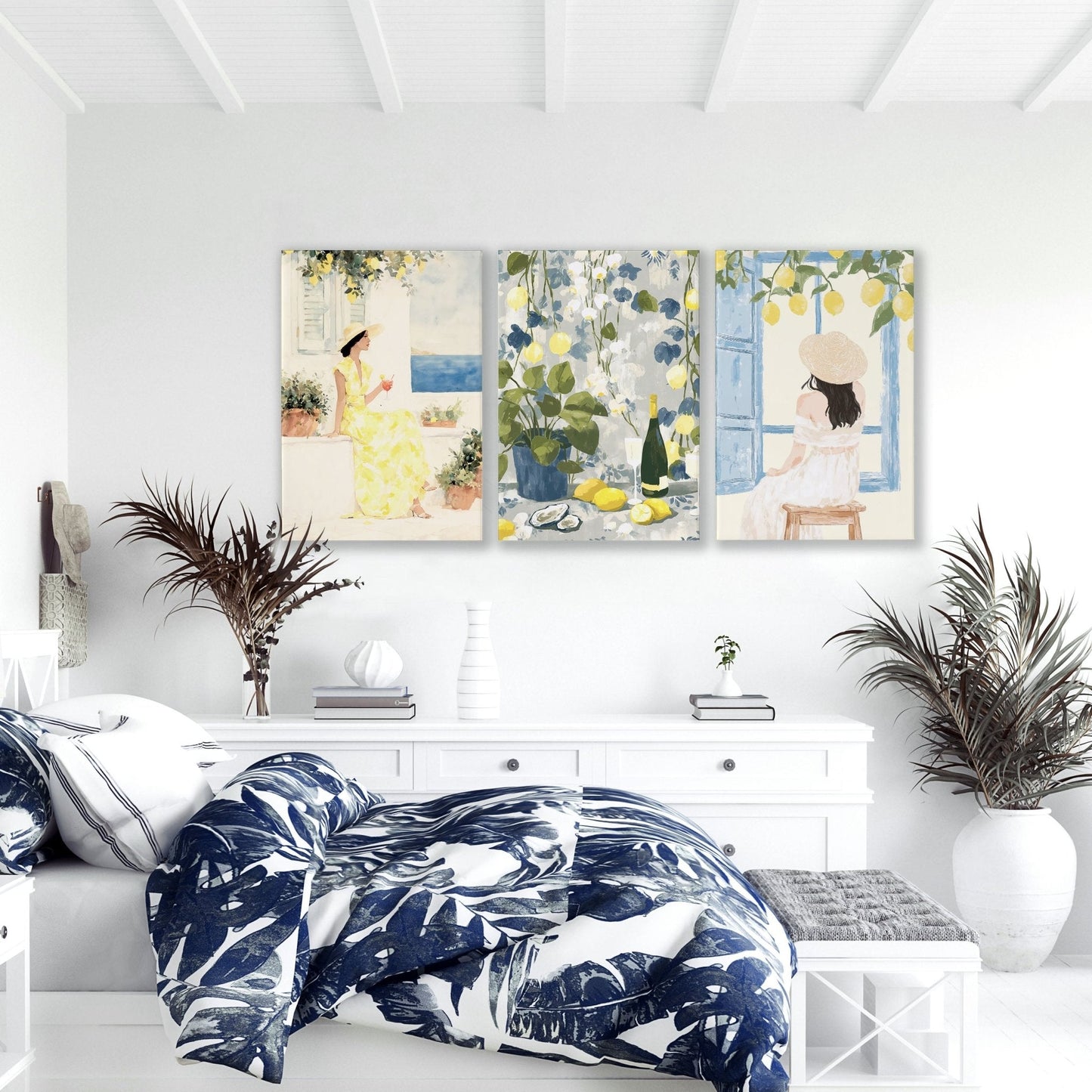 Prints of Lemons | Set of 3 Italian Lifestyle Wall art Prints