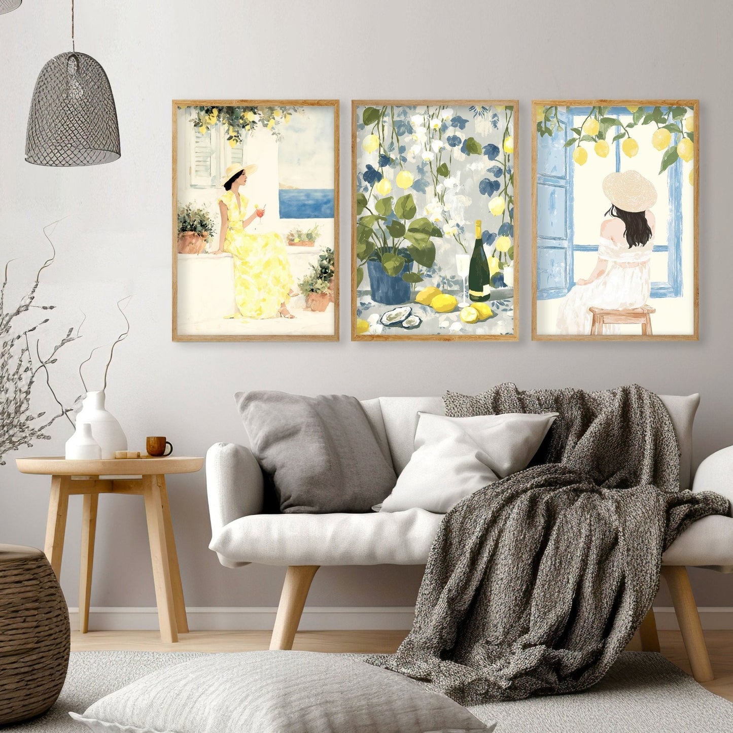 Prints of Lemons | Set of 3 Italian Lifestyle Wall art Prints
