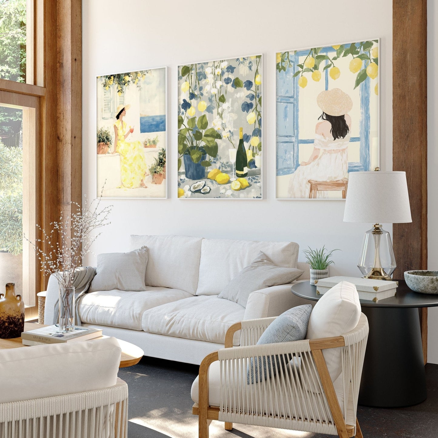 Prints of Lemons | Set of 3 Italian Lifestyle Wall art Prints